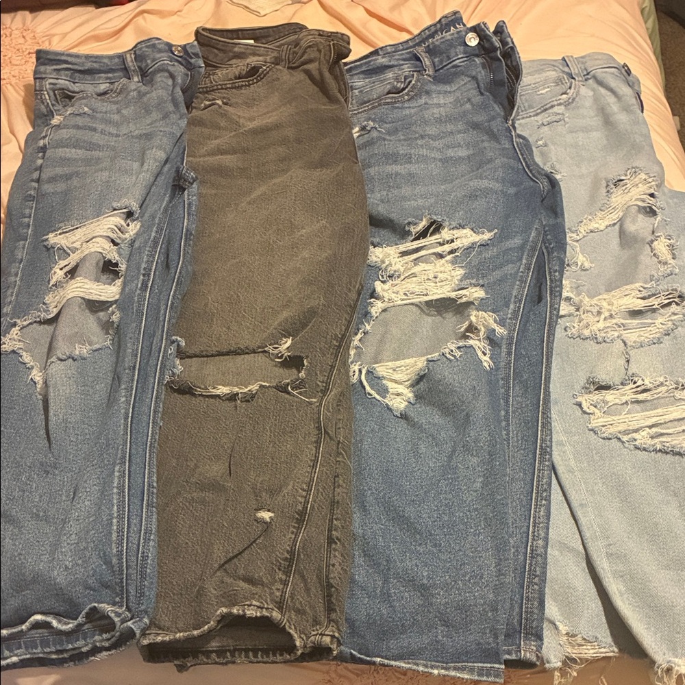 American Eagle Outfitters Boyfriend Jeans - Blue, Black, Light Blue
